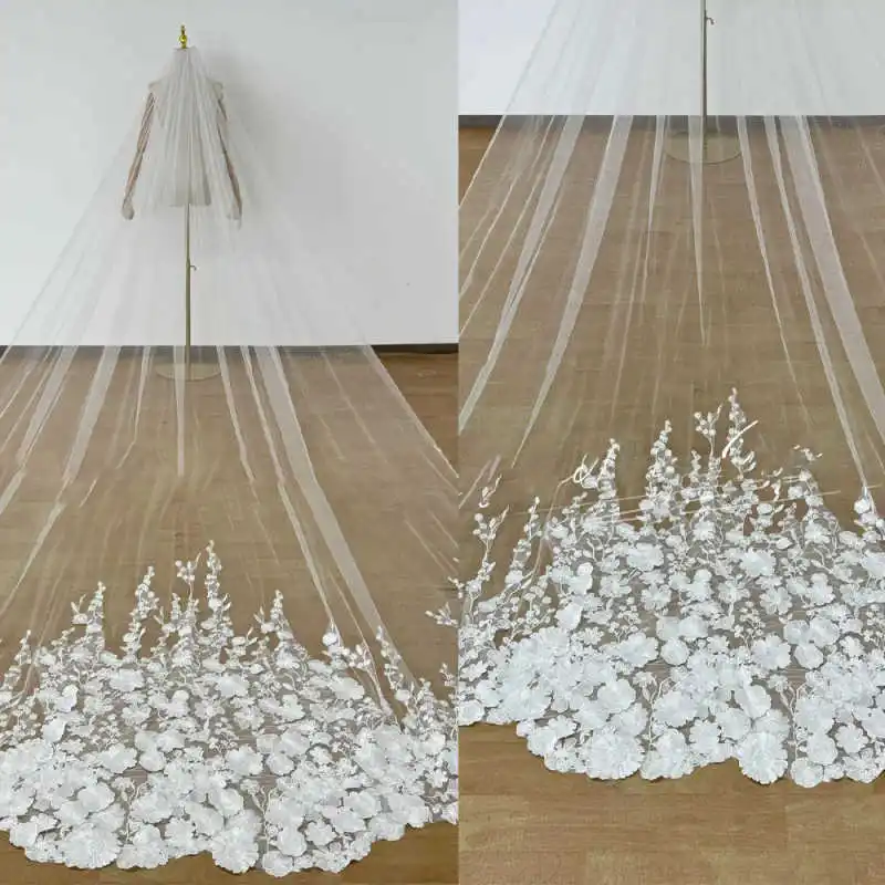 velo-da-sposa-semplice-con-applicazioni-in-pizzo-3-metri-bianco-avorio-accessorio-per-capelli-da-sposa-con-pizzo-floreale