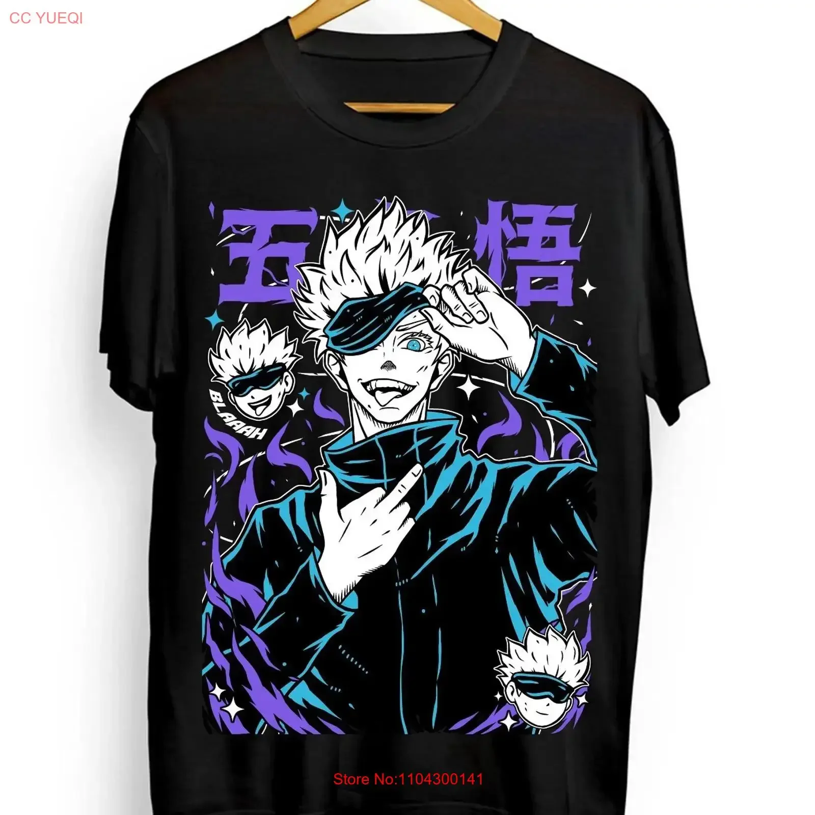 Gojo Satoru T Shirt Jujutsu Kaisen Sukuna Megumi Itadori Horror Black vintage Washed homme Soft Breathable