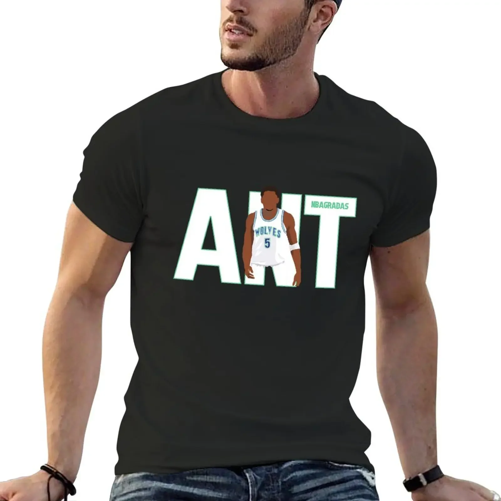 

Ant Edwards T-Shirt plus sizes anime t shirts basketball graphic tees sports fans men tshirt