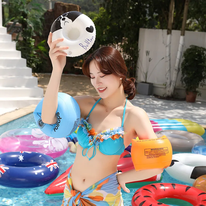 

2Pcs Inflatable Swimming Arm Rings Portable Floating Circle Sleeves Arm Rings Pool Buoy Armbands For Swimming Pool Floaters