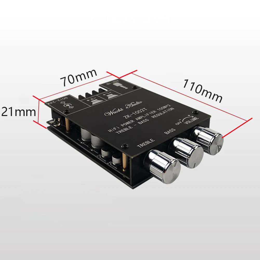 ZK-1002T CS8673E بلوتوث 5.0 HIFI 2.0 قناة الطاقة الصوت مكبر صوت استيريو مجلس 2*100 واط وحدة ثلاثي باس ملاحظة ضبط أمبير #6