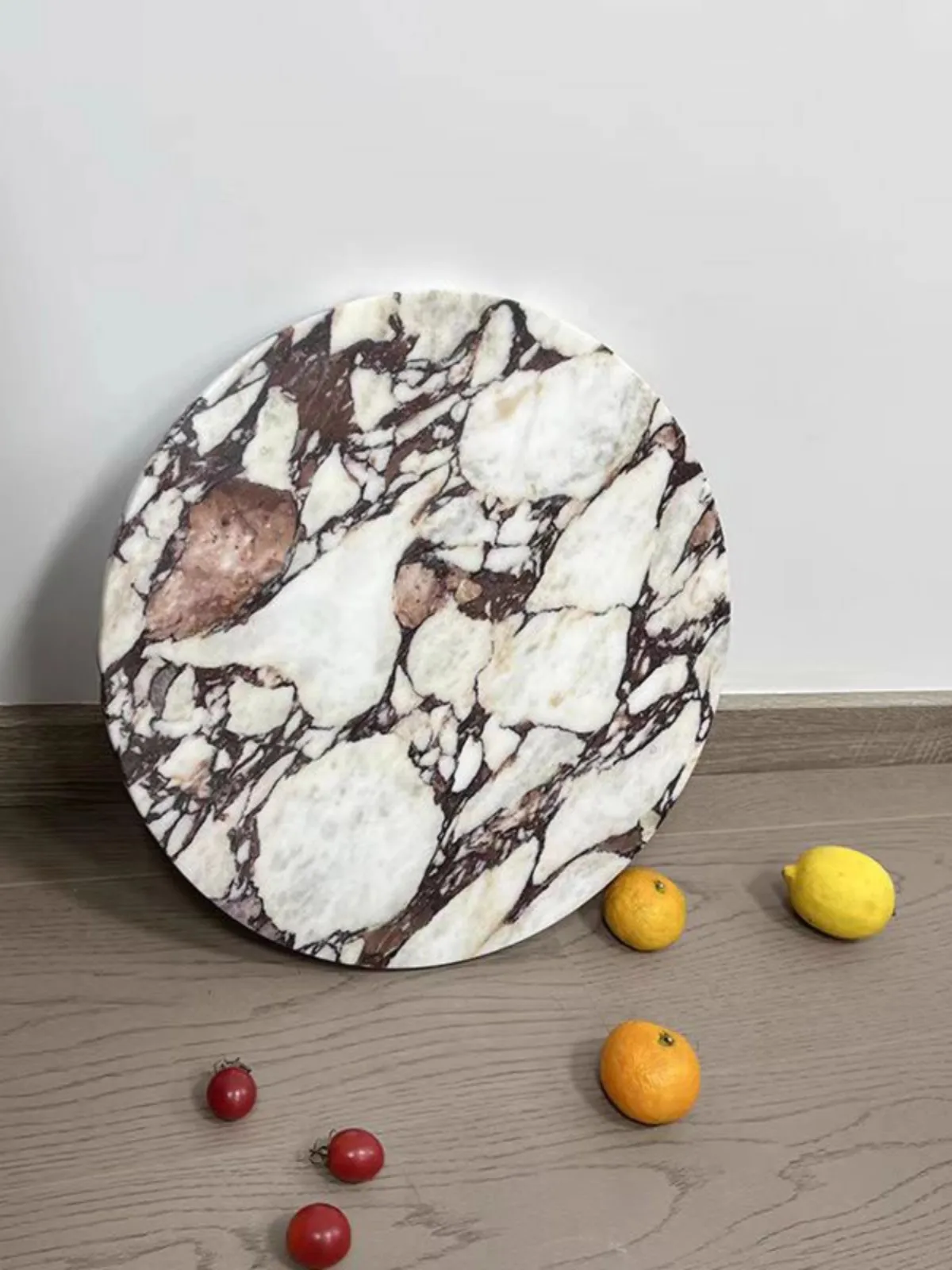 Light luxury Natural Marble Living Room Tea Table Desktop Decorative Panel Advanced Decoration Ornaments Bulgari Marble Slab