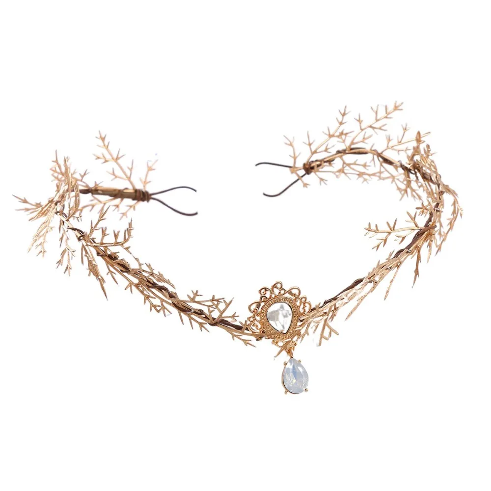 

Vintage Flower Fairy Flower Leaf Crown Leaf Garland Elf Headpiece Boho Elven Princess Tiara for Cosplay Photoshoot Wedding