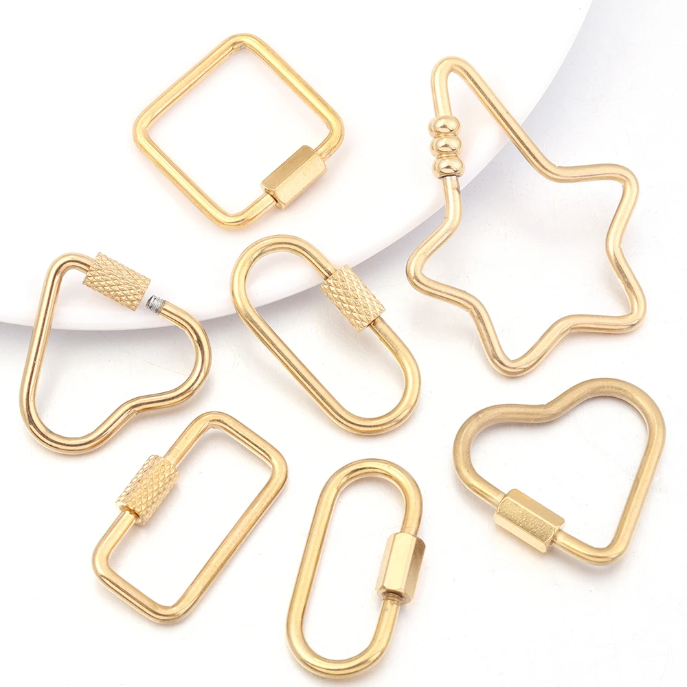 2pcs Stainless Steel Connectors Buckle Geometry For Clasps Hooks Connectors Necklace Bracelet DIY Jewelry Findings Accessories