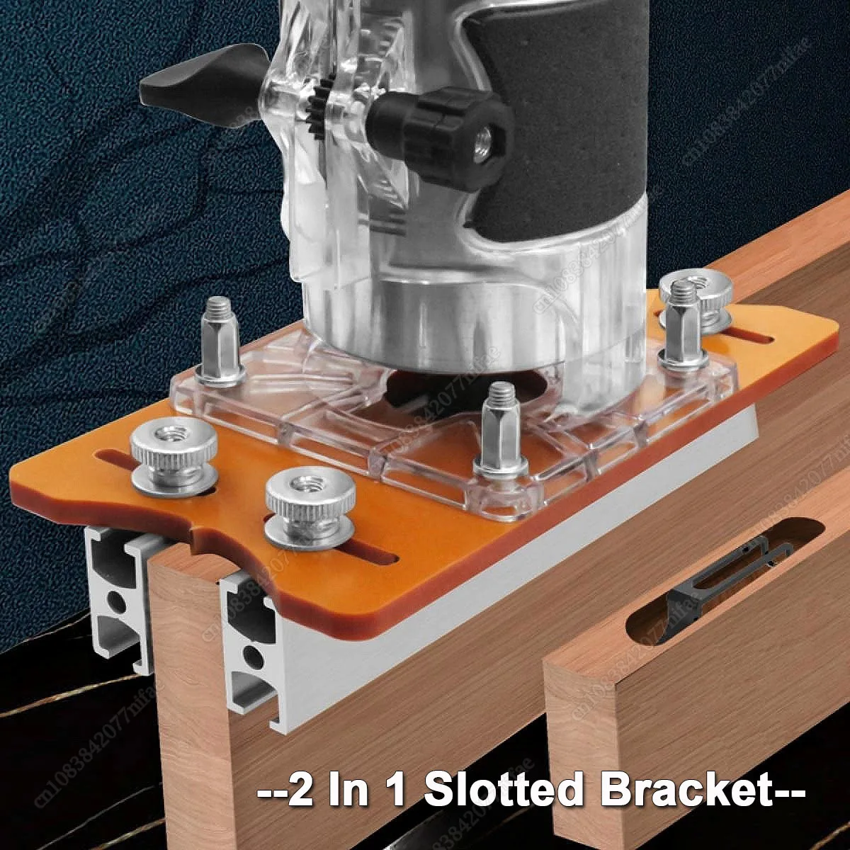 Wood Router Slotting Locator 2 In 1 Slotted Base & Fastening Bracket, Handheld Edge Trimmer Milling Cutting With Scale for 65mm