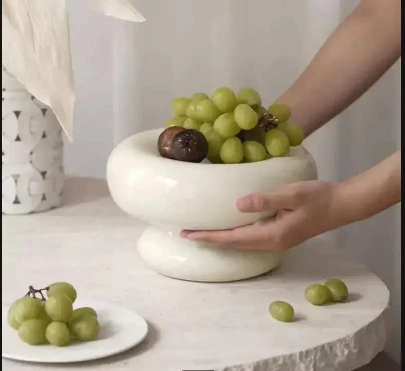 

Ceramic Fruit Plate Living Room Dining Table Snack Cake Dessert Home Kitchen Tableware