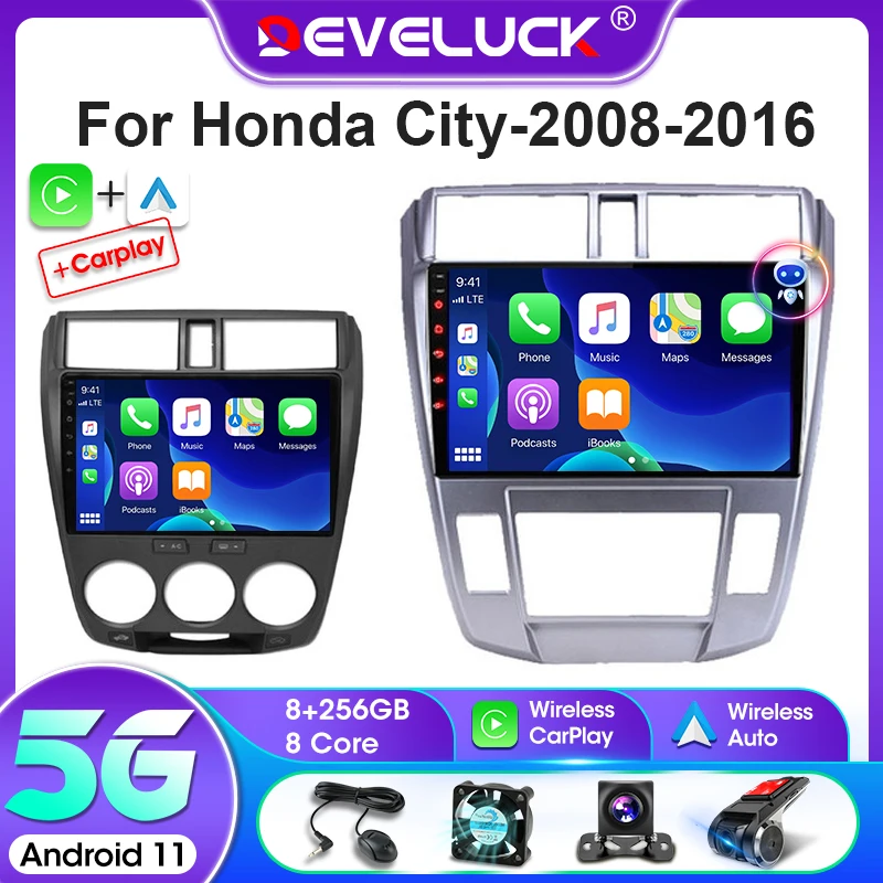 

Develuck 2 Din Android 11.0 Car Radio For Honda City 2008 - 2016 Multimedia Video Player Stereo GPS Carplay DVD Auto Navigation