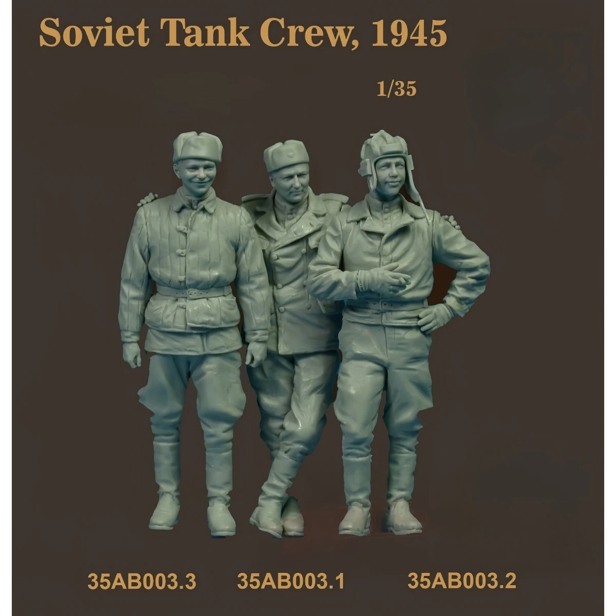 

Комплект неокрашенной модели из смолы 1/35, военная тема, советский экипаж танка (3 человека), в разобранном и неокрашенном виде GK, 1568R