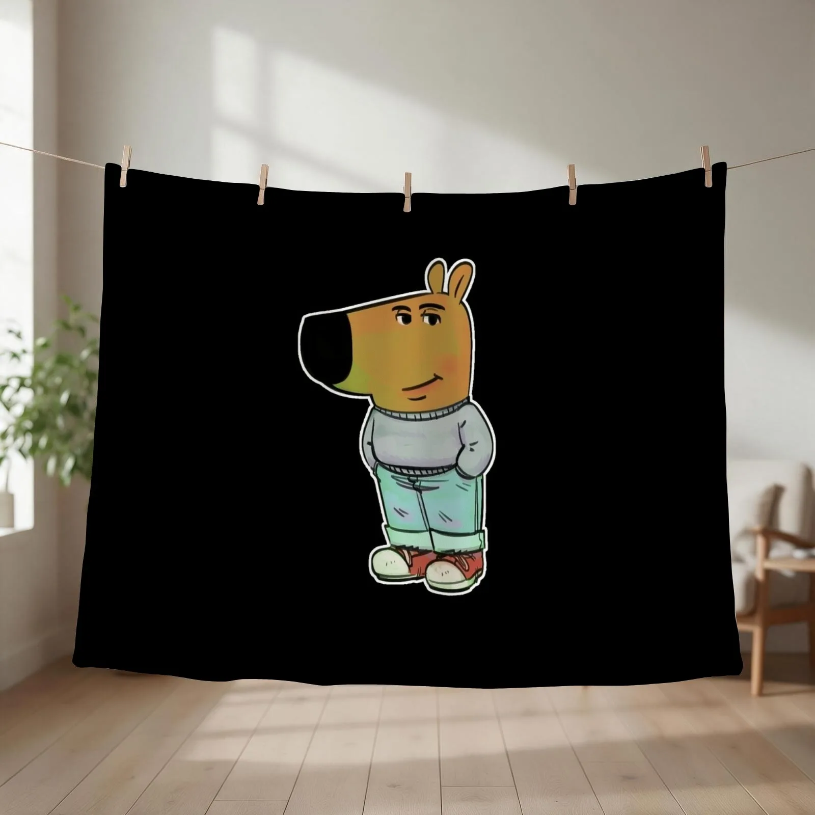 chill guy meme Throw Blanket couch cozy soft plush fuzzy picnic outdoor blanket