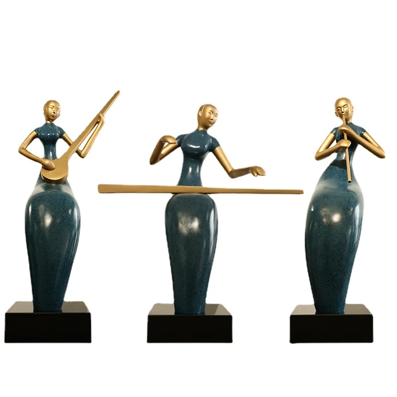 

Decorative art pieces for the entrance hall and hallway of the hotel welcoming character sculpture and floor decoration