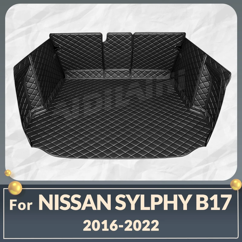 

Коврик для багажника с полным покрытием для Nissan Sylphy B17 2016-2022 17 18 19 20 21, защитная накладка для автомобиля, аксессуары для защиты интерьера