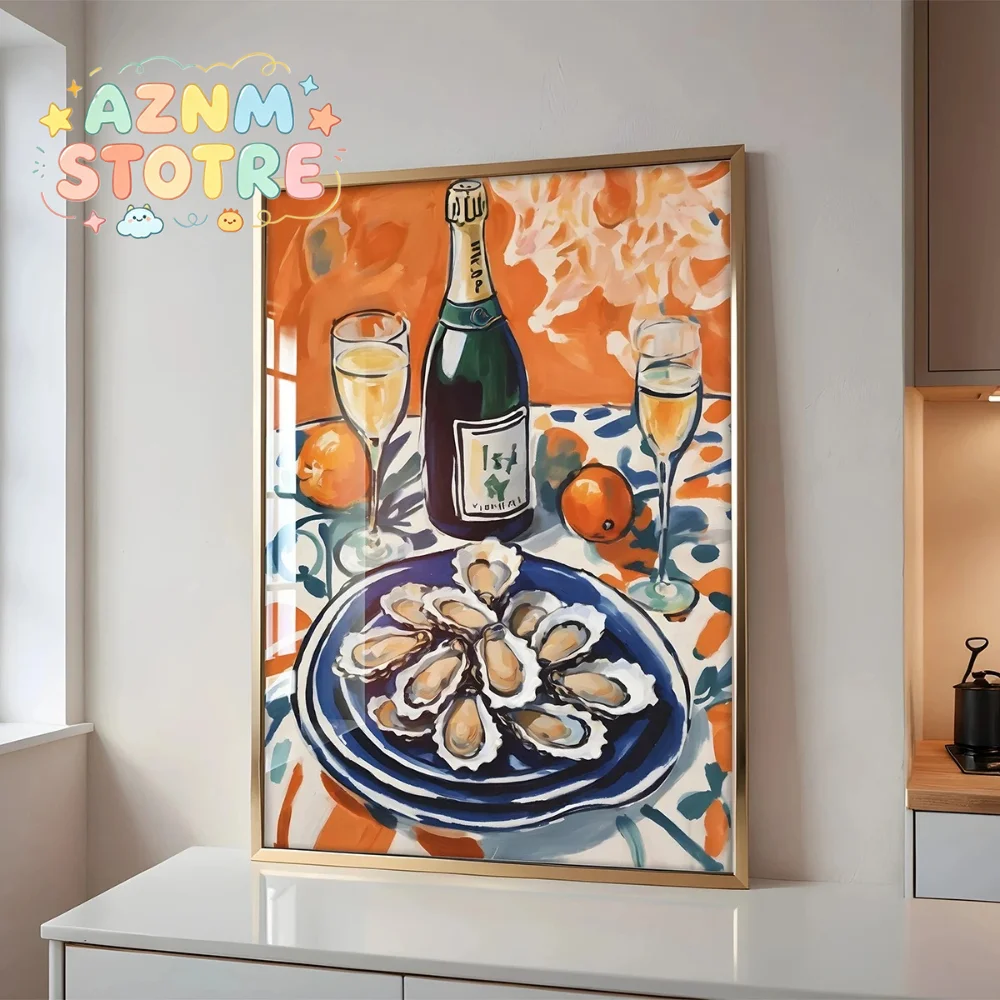 1pc Vintage Wine Food CIN CIN Cheers Canvas Print Poster Modern Maximalist Art Print Bar Kitchen Home Decor Art Poster Gif