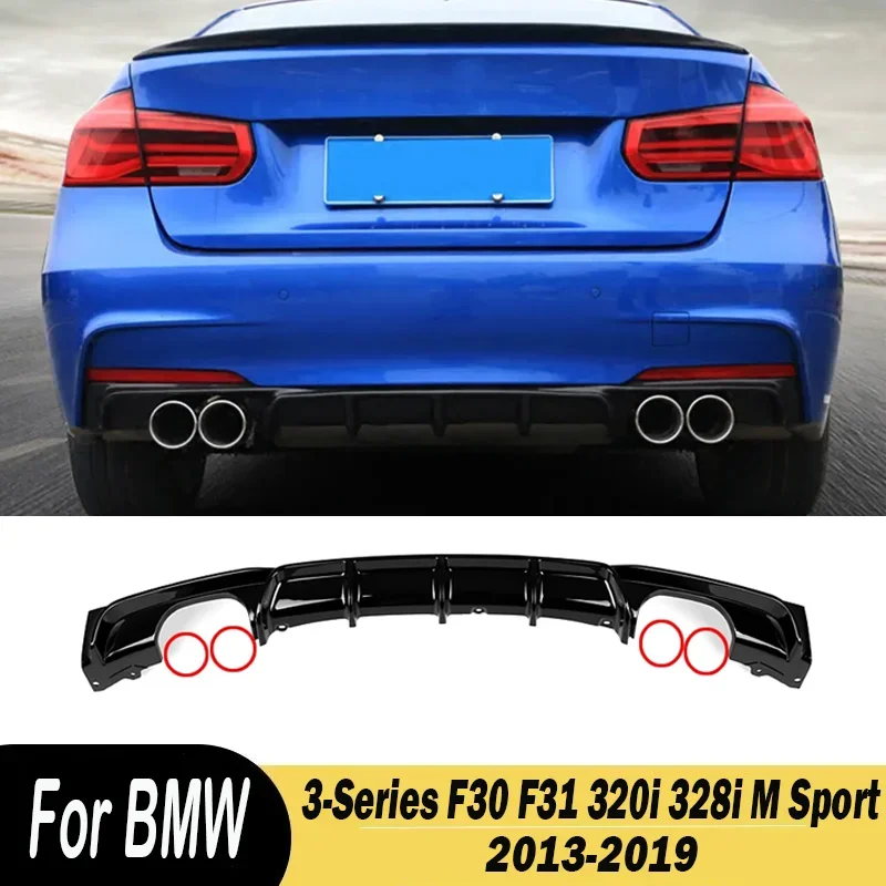 

For BMW 3-Series F30 F31 320i 328i M Sport 2013 2014 2015 2016 2017 2018 2019 Car Rear Bumper Diffuser Spoiler Body Kits