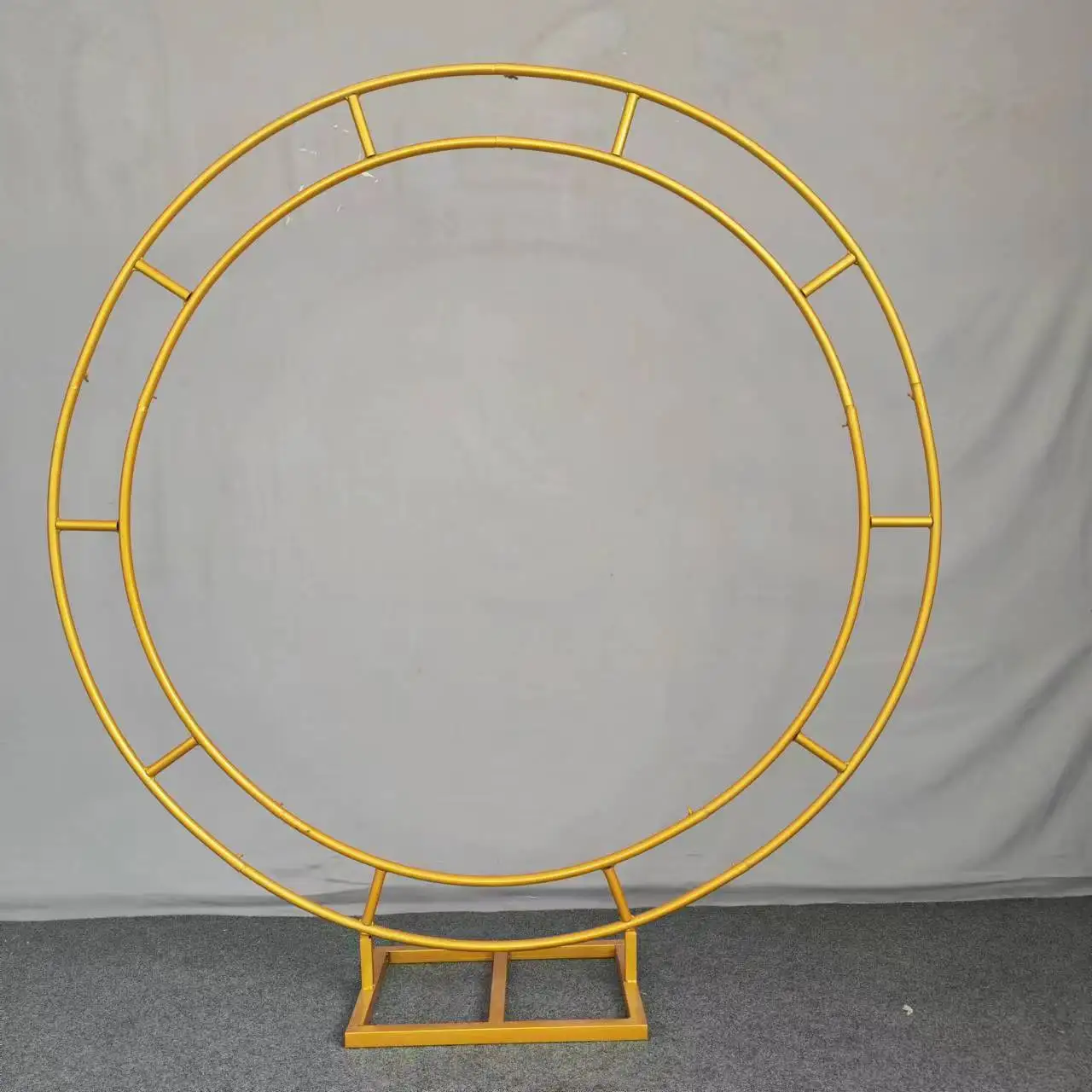 

Wedding Arch Frame, Double-Deck Round Backdrop Stand, Artificial Flower Wall, Wreath Background Decor, DIY Iron Prop