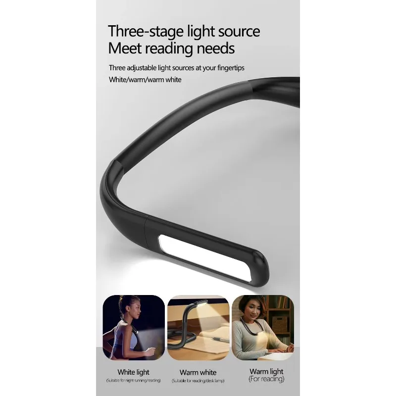 

USB-C Rechargeable Bendable Arm Neck Reading Lamp Hose with Clip Silicone Clip for Desk Lamp