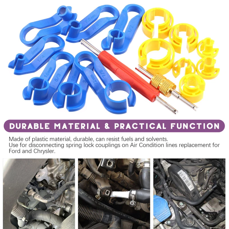 1 Set 7/16pcs Car Auto AC Line Disconnect Tool linea del carburante scollegare la linea del carburante Set di strumenti di scollegamento angolato
