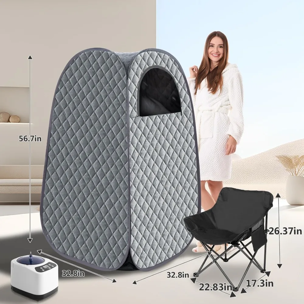 

Portable Steam Sauna, Personal Steam Tent Home Spa, Full Size Portable Spa Box 3L 1000W Sauna Steamer, Large Size Foldable