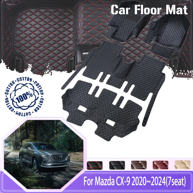 

Car Mats Floor For Mazda CX-9 CX 9 CX9 TC 2020 2021 2022 2023 2024 7seat Dirt-resistant Matt Foot Carpet Tappeto Car Accessories