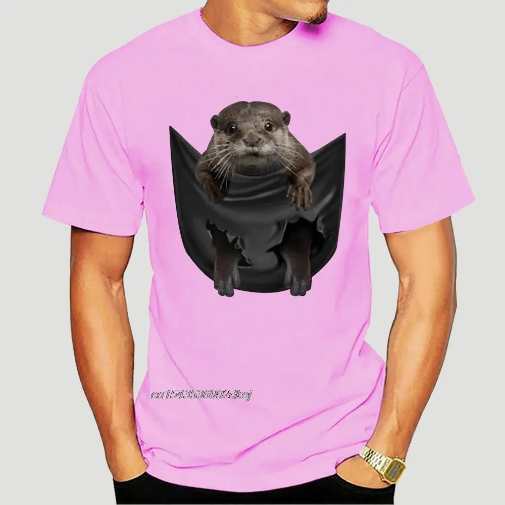 

Otter In Pocket Men T-Shirt Cotton S-3Xl Harajuku Tops Fashion Classic Tee Shirt 1217A