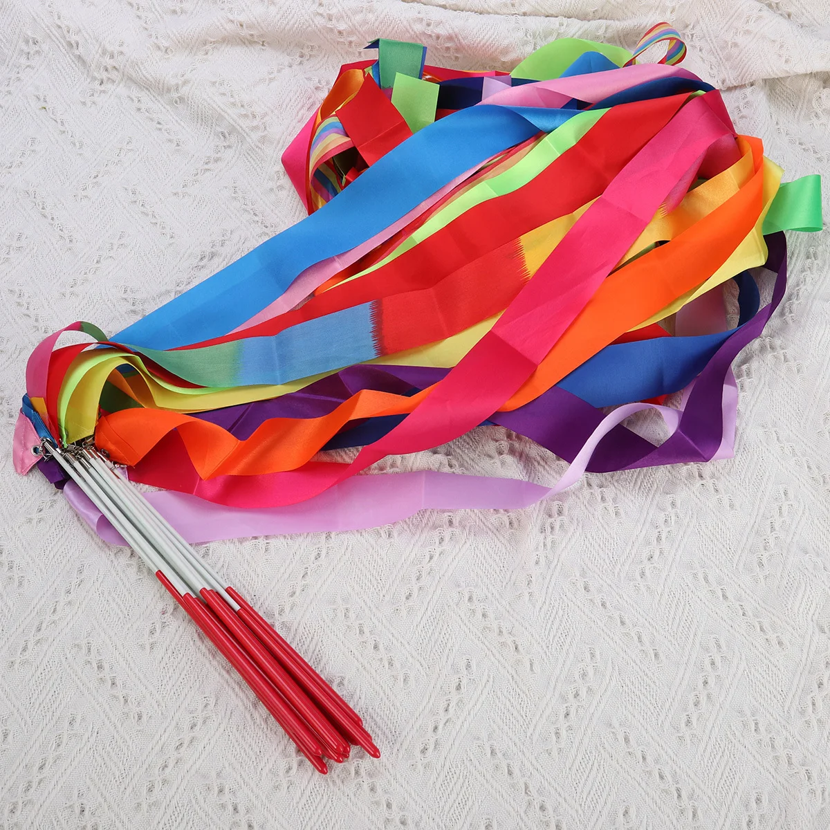 

14Pcs Colorful Rhythmic Gymnastics Ribbon Dance Twirling Gymnastics Training Streamers Rhythmic Ribbon