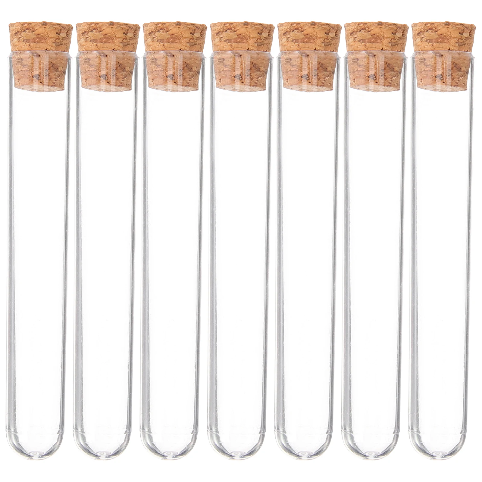 30PCS lab Test Tubes With Cork Clear Plastic Test Tube Wooden Plugs Test Bottle For Scientific Experiments Terrarium 7.8x1.3cm