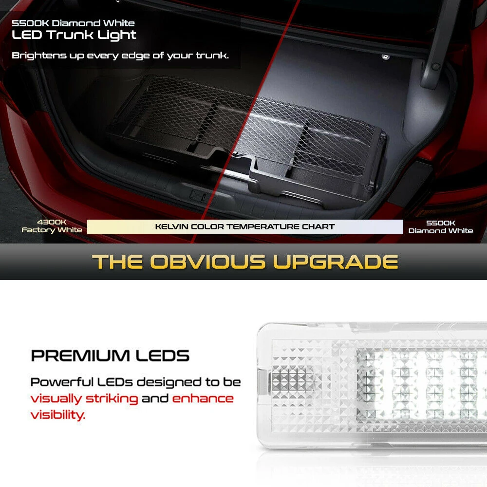 6000K White Car LED Luggage Compartment Light Trunk Boot Lamps For Seat Altea Leon Ibiza Toledo Alhambra Cordoba Vario No Error