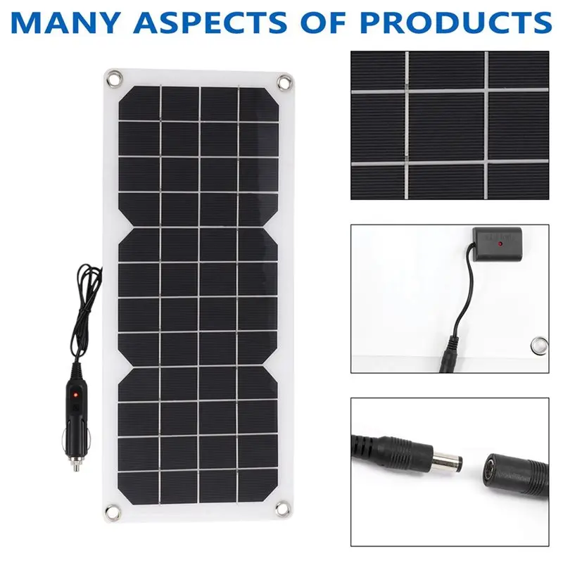 ABBN-2X 12V 30W Solar Panel Car Van Boat Caravan Trickle Portable Battery Solar Charging Panel
