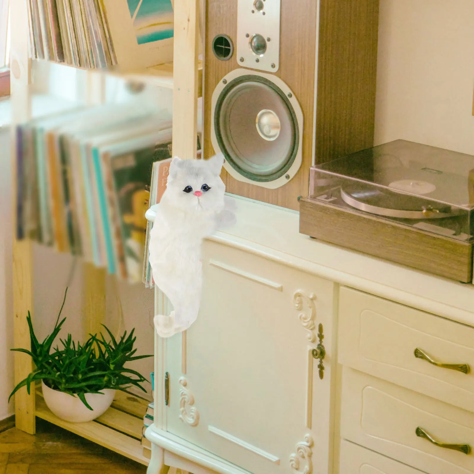 

1 шт. реалистичный декоративный кулон в виде кошки для книжной полки, шкафа, домашнего декора