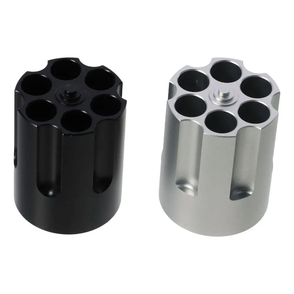 

Органайзер для рабочего места, держатель для ручек с пистолетом и цилиндром, вращающийся алюминиевый держатель для карандашей, нескользящий офисный держатель