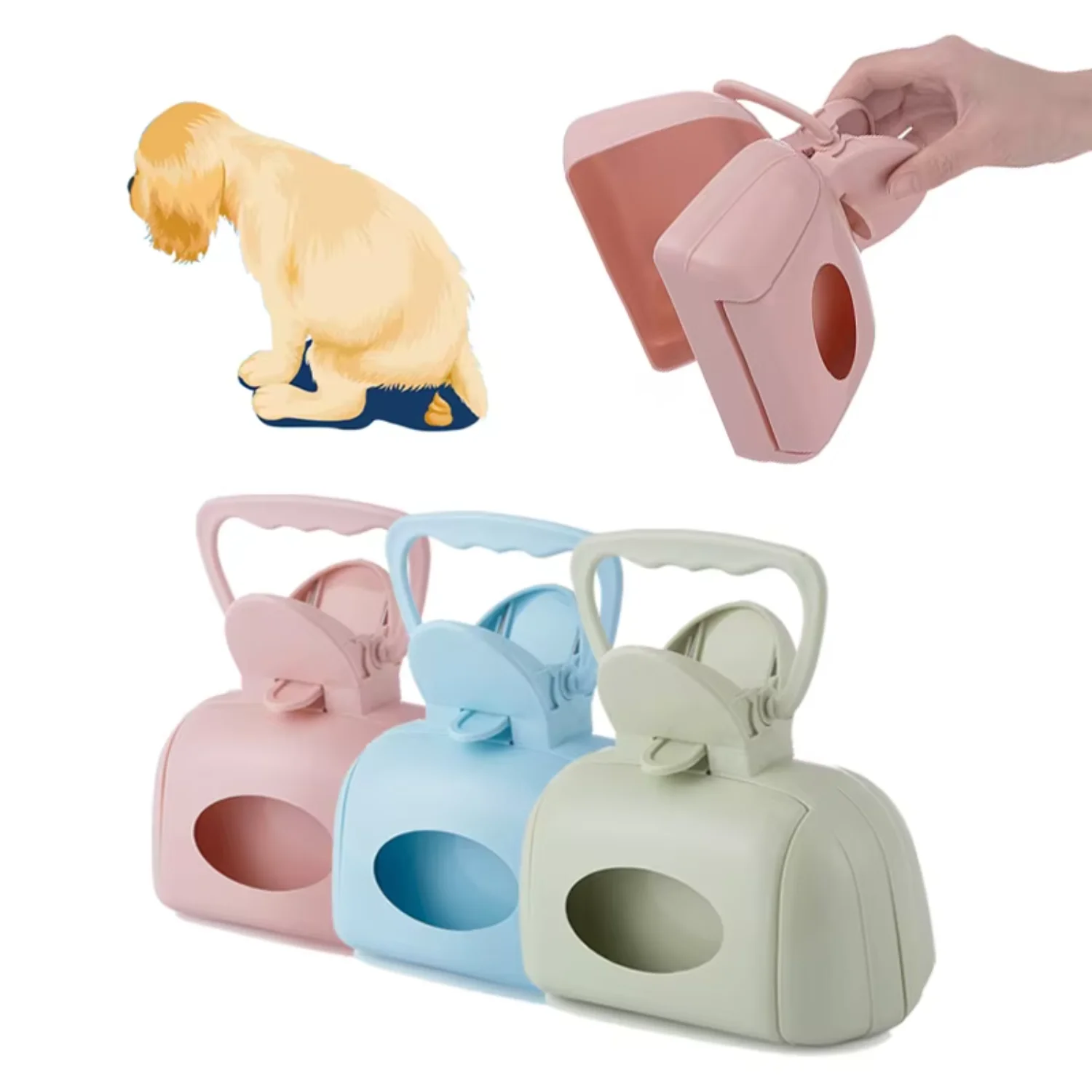 Pet Cat Litter Dog Pooper Scooper  Pick  Pet Cleaning Scooper Dog Portable Poop Scooper with