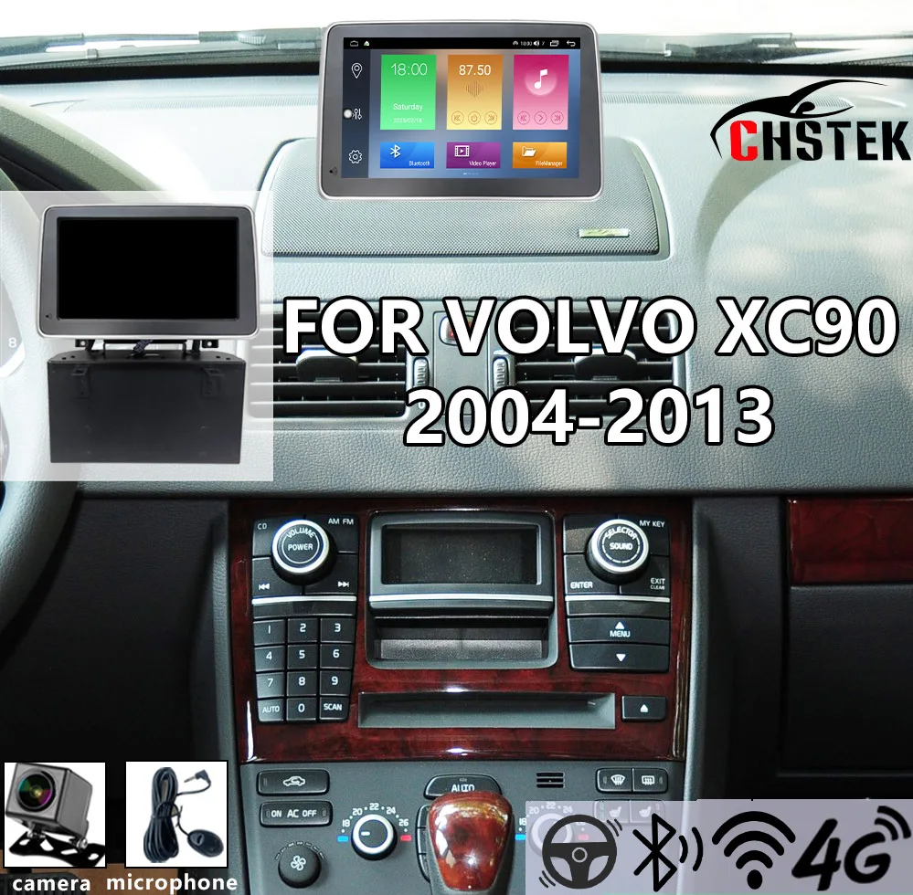 CHSTEK Radio For Volvo XC90 2004-2013 Audio Head GPS WIFI DSP RDS Wireless Carplay Navigation Android Bluetooth Handsfree Swap