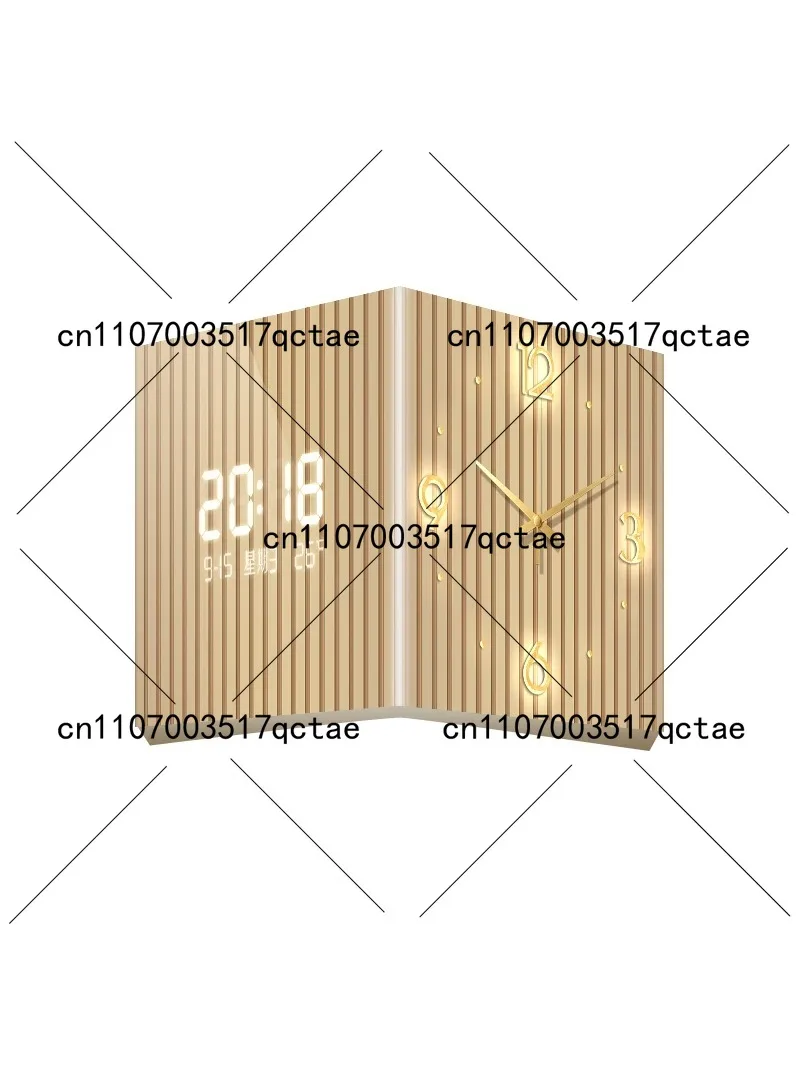 Frameless Double-Sided Corner Clock Space Saving Wall Decor for Living Room Bedroom Home Office