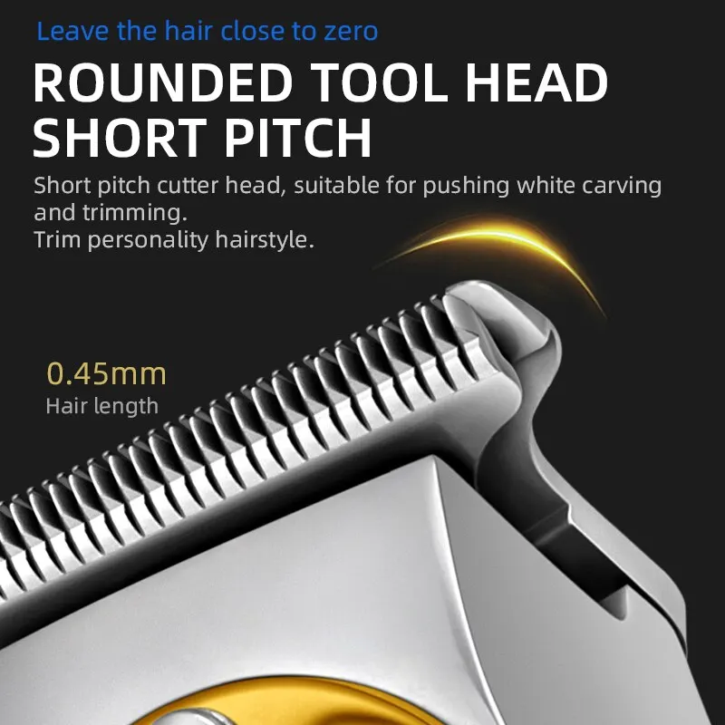 Kemei Professional Hair Clipper All Metal Men Electric Cordless Hair Trimmer 0mm Baldheaded T Blade Finish Haircut Machine 194