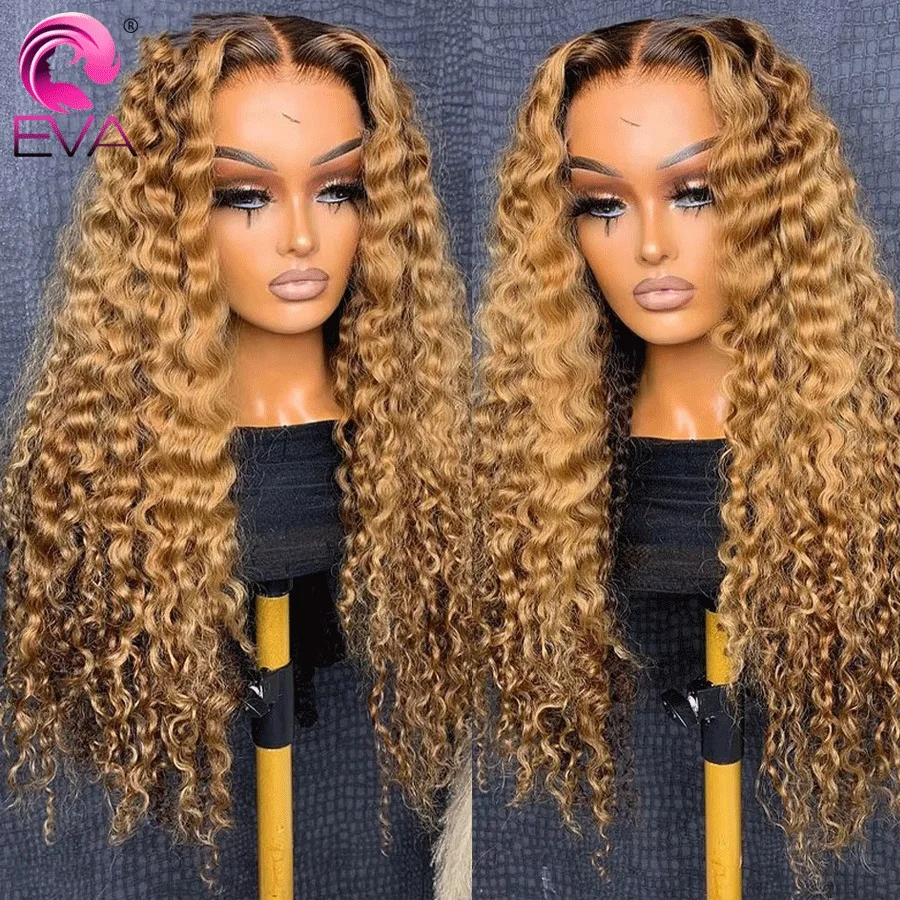

250% 13x6 HD Lace Frontal Wig Ombre Blonde Water Wave 13x4 HD Lace Front Human Hair Wigs For Women Glueless 5x5 HD Closure Wigs