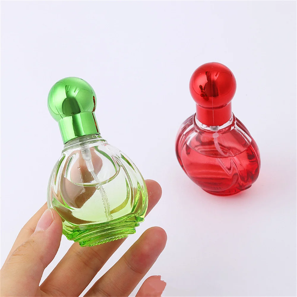 20Ml Bolvormige Parfumfles Kleur Glazen Spuitfles Draagbare Cosmetische Sample Dispenser Fles Hervulbare Lege Fles