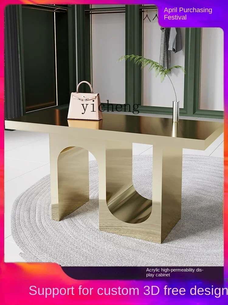 Zc Zhongdao Platform Running Table Stainless Steel Shoe Bag Display Table Placed in the Middle of Shoe Store