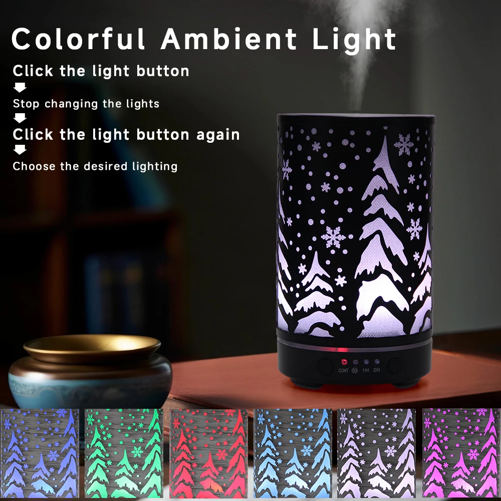 

Ультразвуковой увлажнитель воздуха, 100 мл, функция синхронизации, аромадиффузор, полый увлажнитель дерева, диффузор аромата в помещении со светодиодной подсветкой