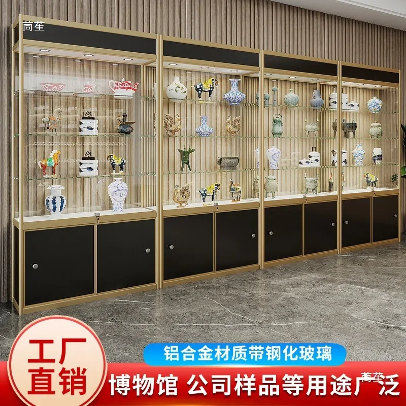 Museum Display Cabinet Cultural Relics Antique Collection Jade Porcelain Jewelry Exhibition Table Mobile Phone Glass Cabinet