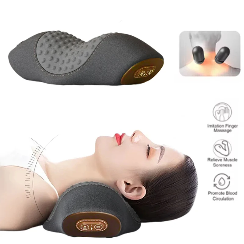 

Electric Massager Cervical Pillow Hot Compress Vibration Massage Neck Traction Relax Sleeping Memory Foam Pillow Spine Support
