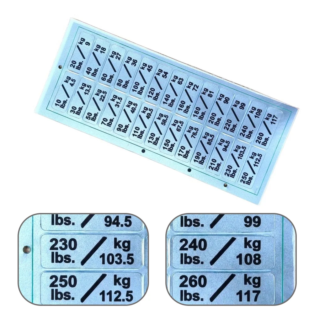 Plastic Weight Stickers for Fitness Equipment 3 Pack Labels Compatible with Weight Stacks and Cable Resistance Machines