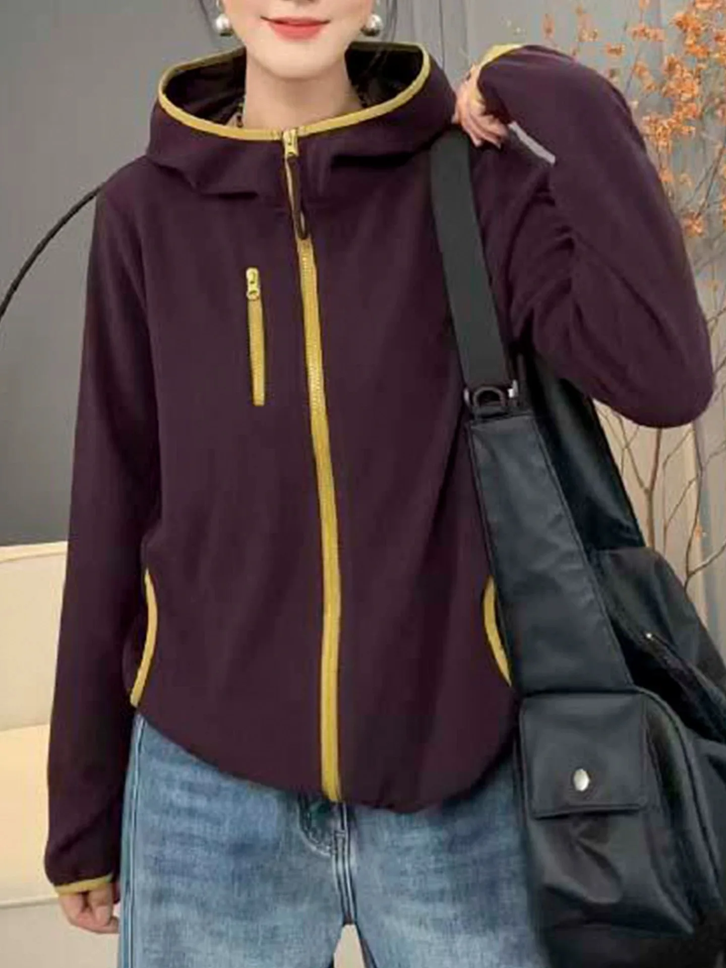 

Повседневный модный двусторонний кардиган на молнии с капюшоном, теплый, универсальный, удлиненный, стандартного кроя