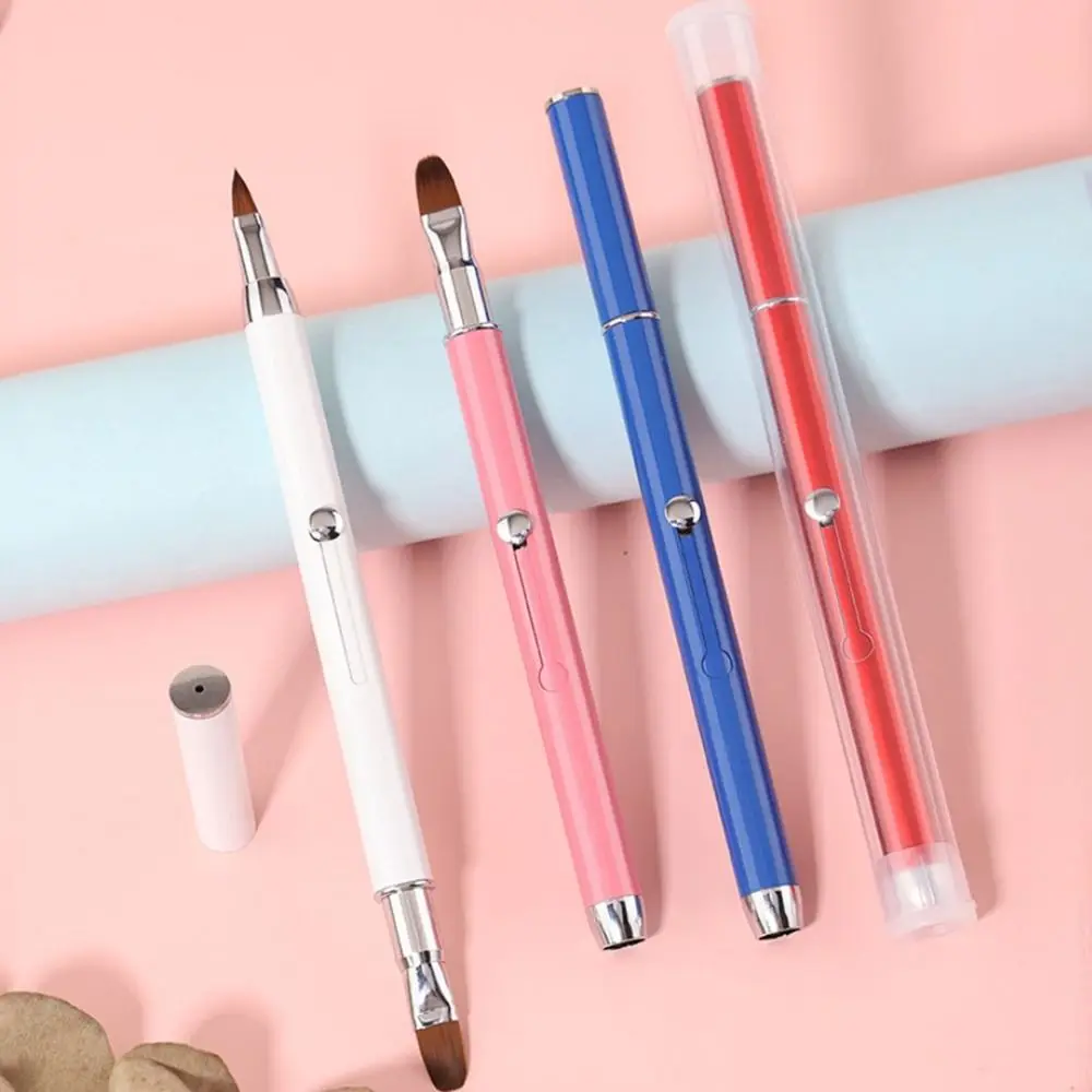 Multifunctional Retractable lipstick Brush Artificial Fiber Pink&White&Red&Blue Concealer Brush Metal Shell Telescopic Brush