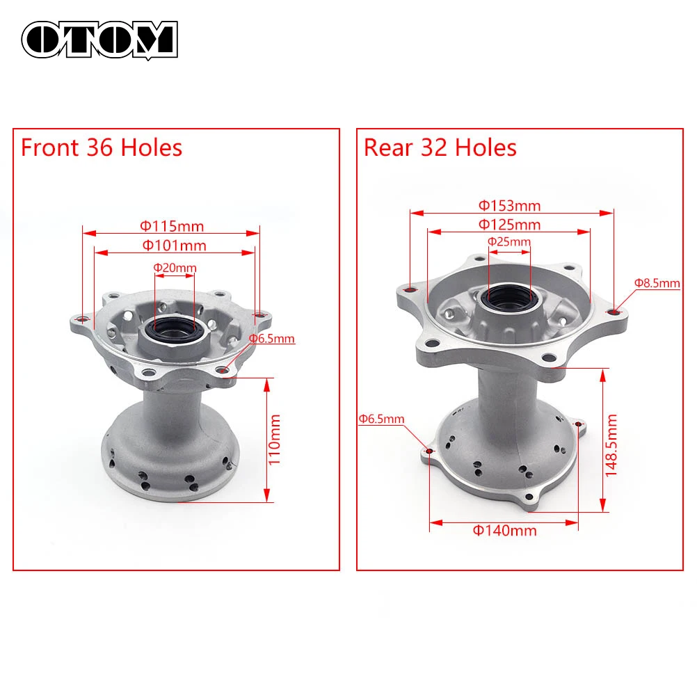 OTOM 2019 Motorcycle 36/32 Holes Wheel Hub Front Rear Spoke Rims For HONDA CRF250R CRF250X CRF450R CRF450X Pit Dirt Bikes Parts