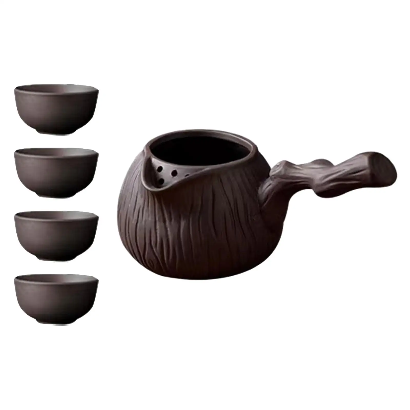 Pottery Teapot and Cups Portable Chinese Traditional Teapot for Boiling Hot Water for Hotel Home Tea House Hiking Restaurant