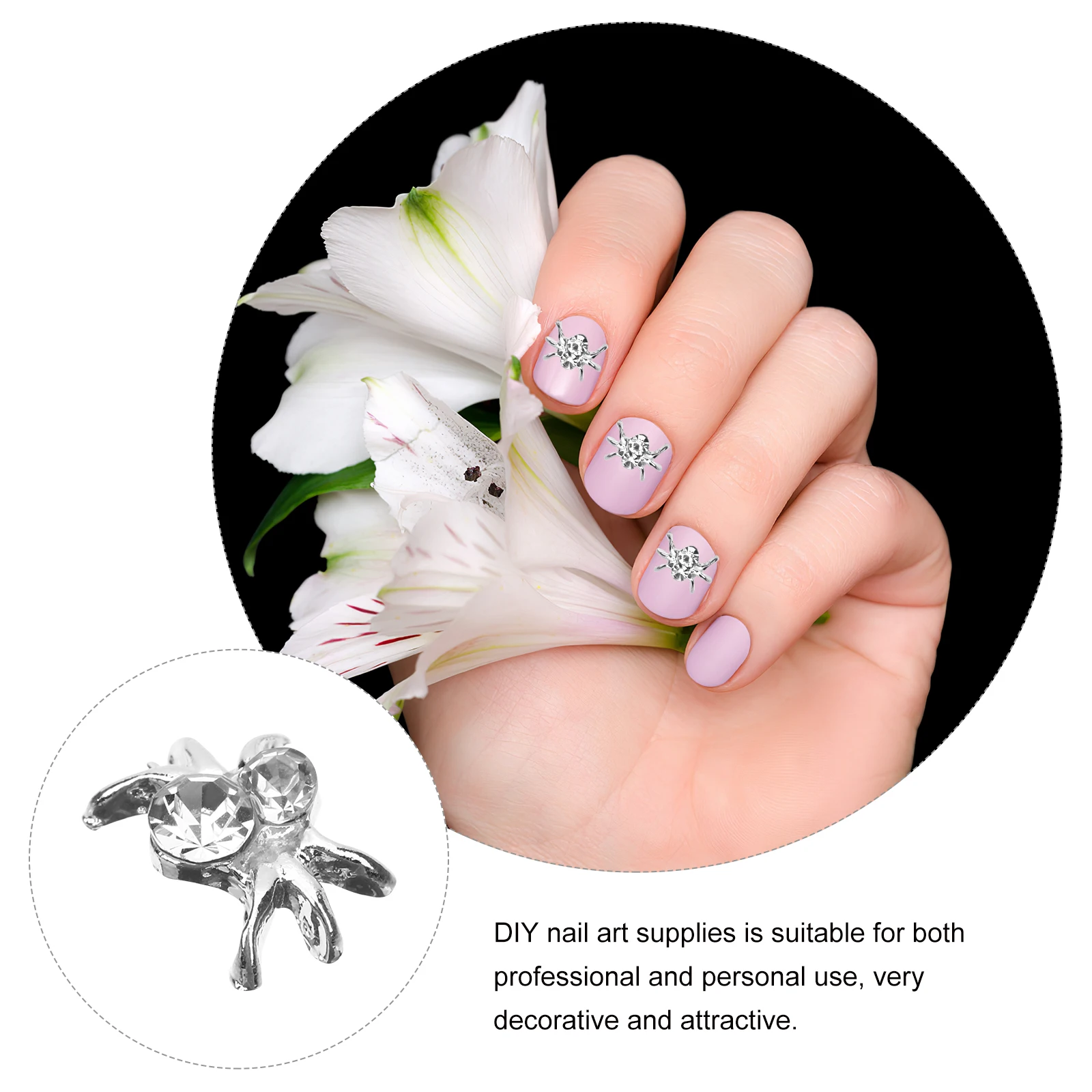 

30pcs Gems Gothic Charms Halloween Decor Silver Pearls Jewels Nail Art Charms for Nails Holiday Nail Decor DIY Supplies
