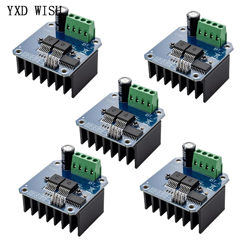 5pcs BTS7960 43A Double H-bridge High-Power Driver Module DIY Smart Car Current Diagnostic BTS7960 Motor Driver Board