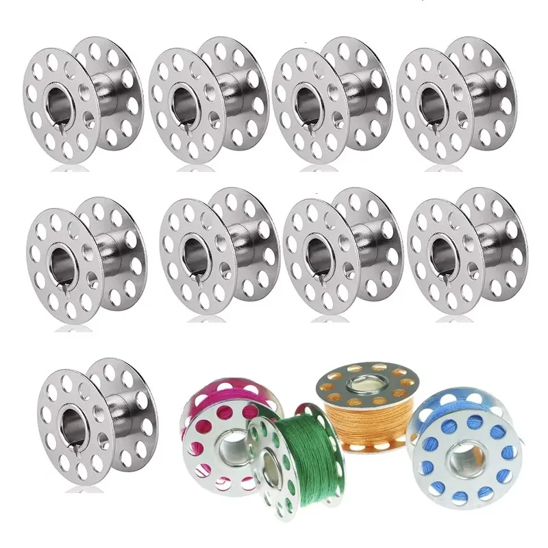 10/20/40/60/80/100pcs Obbin Case With Sewing Machine Metal Bobbins Household Sewing Machine Sewing Accessories