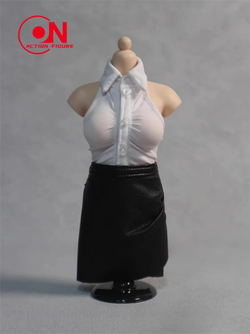 DMTOYS DF074 1/6 Women Sleeveless Shirt Leather Short Skirt Workplace Secretary Clothing For 12" Soldier Action Figure Dolls #4