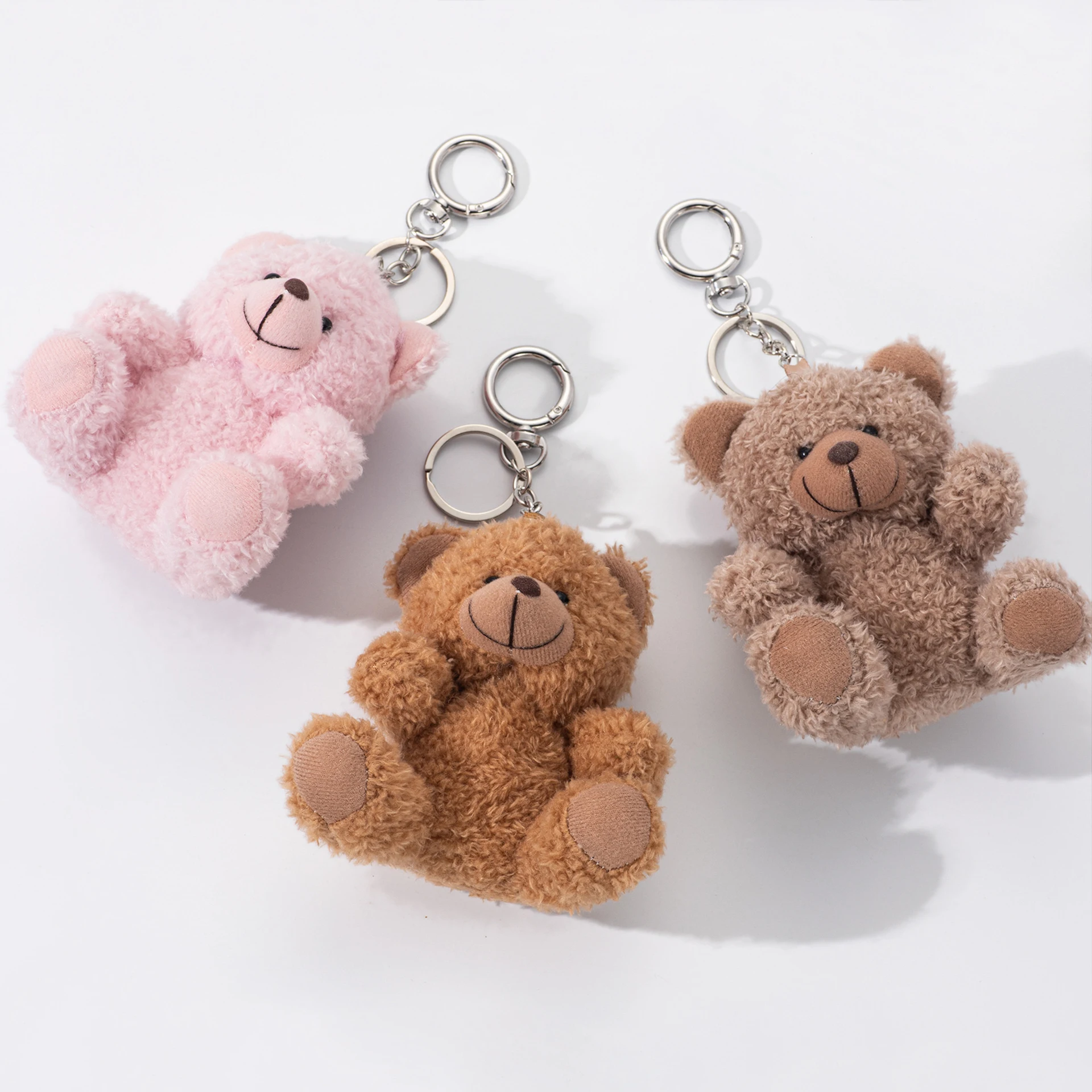 Urso de pelúcia dos desenhos animados boneca chaveiro novo bonito design criativo bolsa mochila acessórios roupas boneca presentes casal
