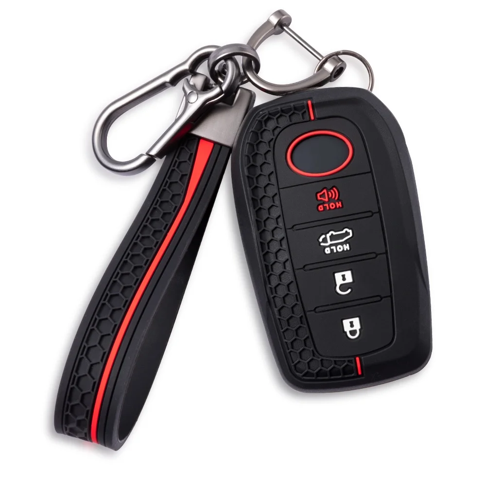 New Silicone Auto Remote Car Key Case Cover For Toyota CHR Hilux Fortuner Land Cruiser 200 Camry Corolla Crown RAV4 Highland